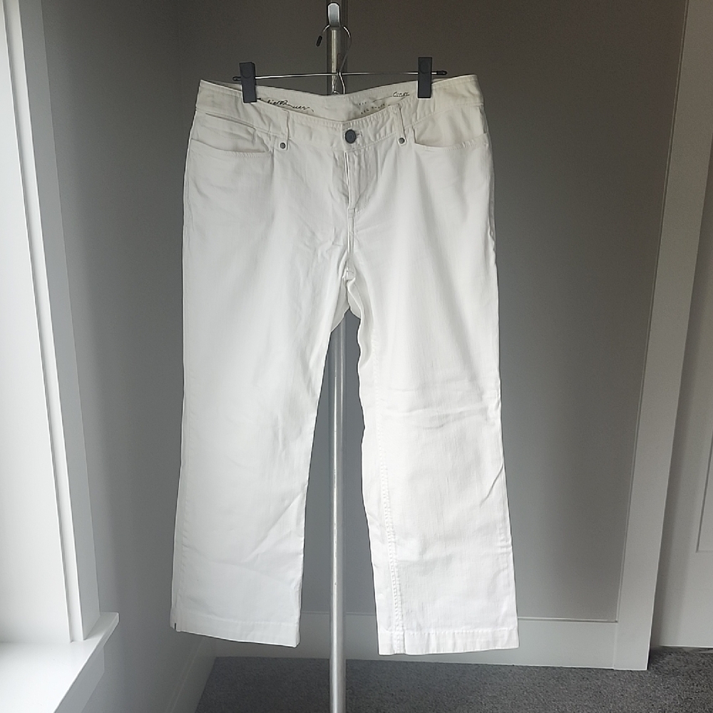 Eddie Bauer White Wide Leg Curvy Jeans Size 10P